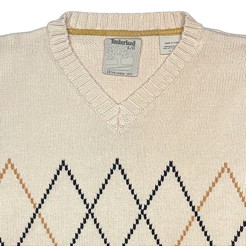 Vintage Y2K Timberland Cotton Sweater Men's Large Brown Heritage‎ EUC - Picture 2 of 7